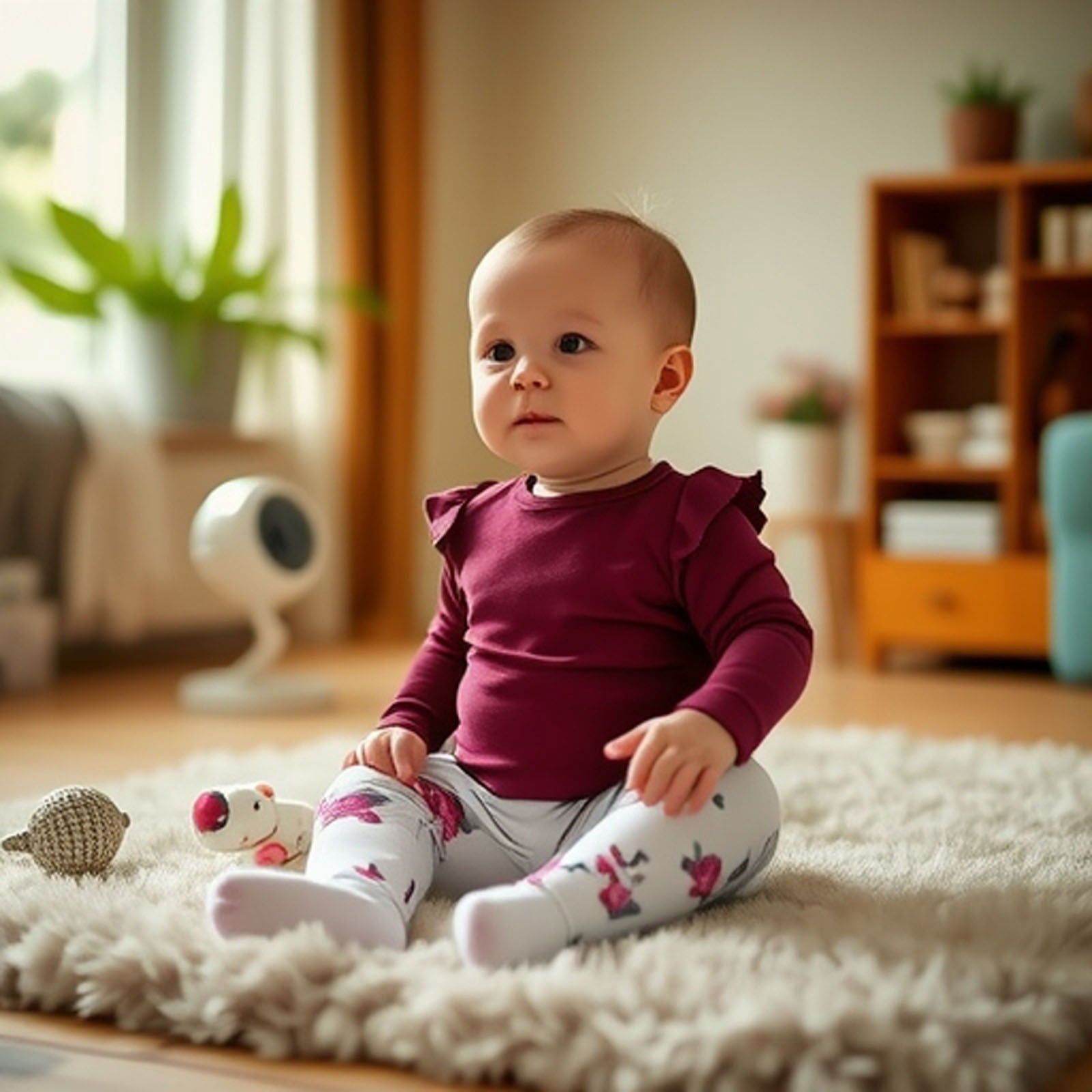 3 Piece Baby Girls Spring Autumn Print Bodysuit Long Pants And Headband ...