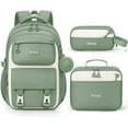 thumbnail image 1 of 3-Piece Backpack Set - Cute Backpack with Lunch Bag & Pencil Case, Green, 1 of 7