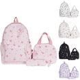 thumbnail image 1 of 3 Piece Backpack Set, Laptop Backpack with Lunch Bag and Pencil Case, Large Capacity Nylon Bookbag, Black Star Print Casual Daypack, 1 of 4