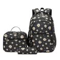 thumbnail image 1 of 3-Piece Backpack Set,Large Capacity Daisy Print Backpack with Insulated Lunch Bag & Pencil Pouch,Waterproof with Laptop Compartment & Side Pocket, 1 of 8
