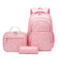 thumbnail image 1 of 3-Piece Backpack Set,Large Capacity Daisy Print Backpack with Insulated Lunch Bag & Pencil Pouch,Waterproof with Laptop Compartment & Side Pocket, 1 of 8