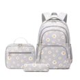 thumbnail image 1 of 3-Piece Backpack Set,Large Capacity Daisy Print Backpack with Insulated Lunch Bag & Pencil Pouch,Waterproof with Laptop Compartment & Side Pocket, 1 of 11