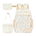 thumbnail image 1 of 3 Piece Backpack Set Lightweight Nylon Bookbag with Lunch Box Pencil Case Cute Bow Design Large Capacity Multi-Pocket Water Resistant Durable Shoulder Straps, Light Blue, 1 of 5