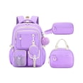 thumbnail image 1 of 3-Piece Backpack for Kids, Boys Girls Bookbag with Lunch Bag & Pencil Case Pom Pom Charm School Bag for Student Back to School, 1 of 2