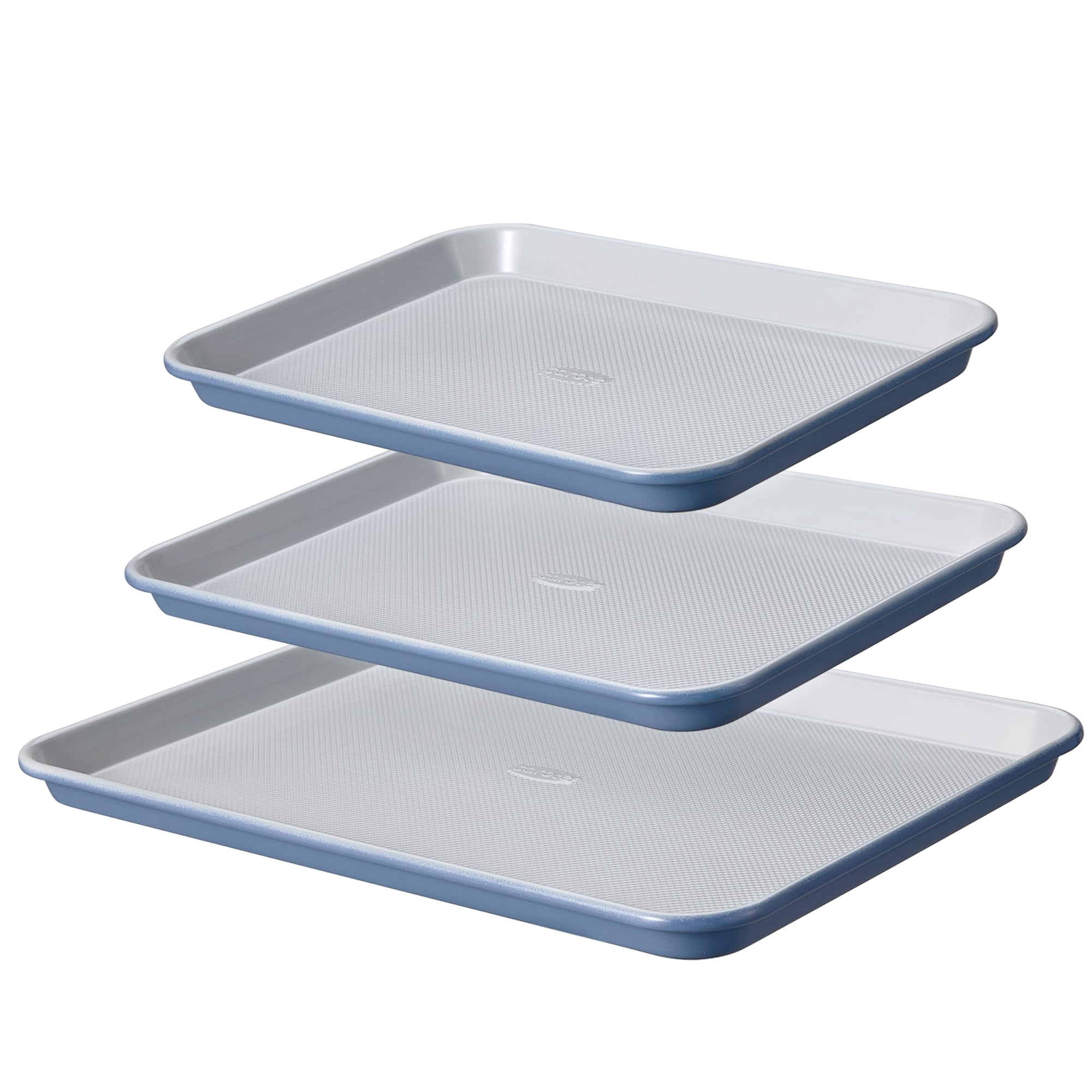 3-Piece Baking Pan Set - Bakeware Set, Baking Sheet Set Including 13 Inch 15 Inch 17 Inch Sheet Pan, Cookie Sheet for Baking, Deep Olive Green
