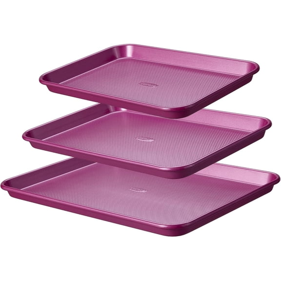 3-Piece Baking Sheet, Nonstick Cookie Sheets, Royal Violet