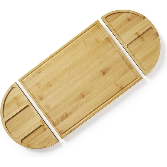 3-Piece Bamboo Cheese Board Set with Magnetic, 28in Large Bamboo Cutting Board Set with Deep Juice Grooves, for Party, Wedding, Kitchen Food Prep