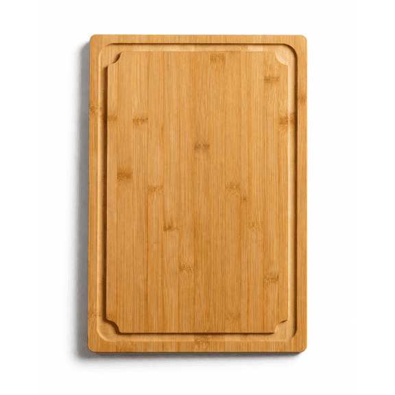 AK Products Bamboo Cutting Board Heavy-Duty Wooden Chopping Boards with Juice Grooves & Built-in Compartments for Meat, Vegetables & Fruit Kitchen Serving Tray Set