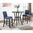 thumbnail image 1 of 3-Piece Bar Height Table and Blue Fabric Stools / Enjoy Cozy Meals with 2 People, 1 of 4