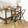 3Piece Bar Table Set Counter Height Dining Table & 2 Foldable Chairs