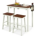 3Piece Bar Table Set, Counter Height Pub Table and 2 Stools,