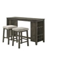 thumbnail image 1 of 3 Piece Bar Table Set, Stemware Rack and Cubbies, Rustic Brown Wood Frame, 1 of 2
