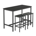 thumbnail image 1 of 3 Piece Bar Table and 2 Chairs Set Counter Height Dining Set, Black, 1 of 9
