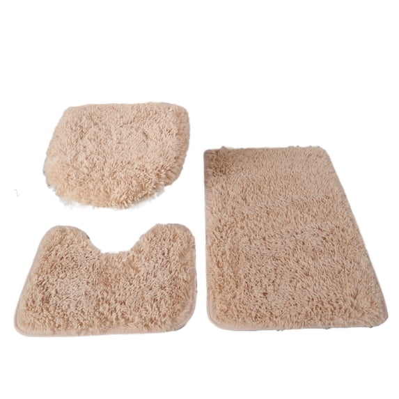 3 Piece Bath Mat Set, Bathroom Toilet Rugs Kitchen Carpet Memory Bathroom Coral Cotton Non-slip Mat Absorbent Carpet Velvet 3 Bathroom Products for Kitchen Bathroom Decor