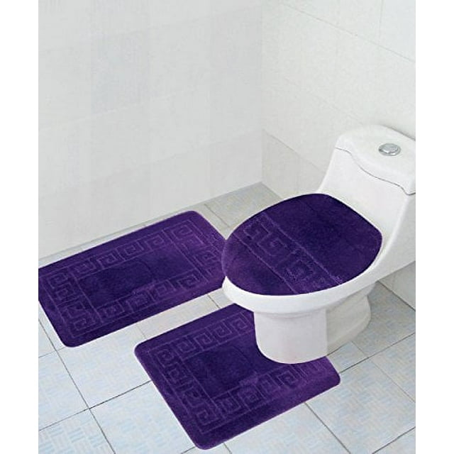 3 Piece Bath Rug Set Pattern Bathroom Rug (20"x32")/large Contour Mat