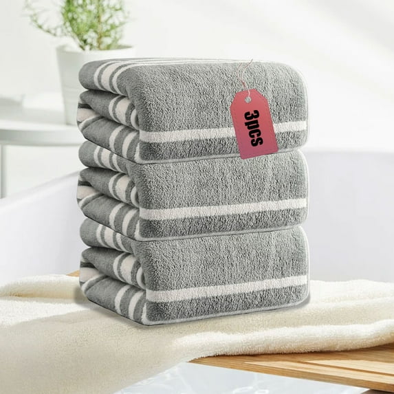 3 Piece Bath Towel Set | Soft Absorbent Large Towels for Bathroom Gym Spa | 34x76cm Quick-Dry Polyester Towels | Blue Ink Gray Multicolor Options