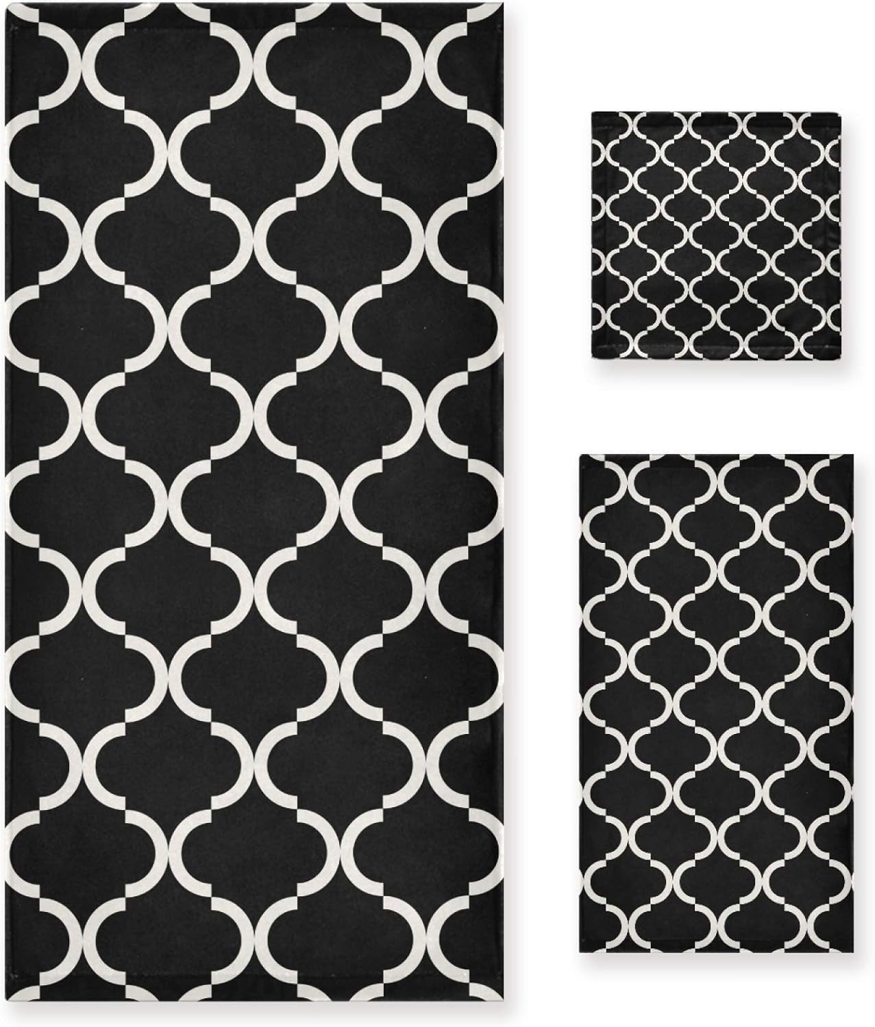 Black and white print towels sale