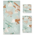 thumbnail image 1 of 3 Piece Bath Towels Set Bath Towel, Hand Towel and Face Towel for Bathroom, Gym, Hotel Cute Airplanes, 1 of 8