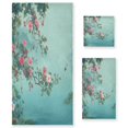 thumbnail image 1 of 3 Piece Bath Towels Set Bath Towel, Hand Towel and Face Towel for Bathroom, Gym, Hotel Flowers and Butterflies Flying, 1 of 8