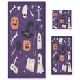 thumbnail image 1 of 3 Piece Bath Towels Set Bath Towel, Hand Towel and Face Towel for Bathroom, Gym, Hotel Halloween Elements with Pumpkin Skull, 1 of 8