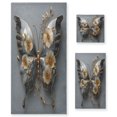 thumbnail image 1 of 3 Piece Bath Towels Set Bath Towel, Hand Towel and Face Towel for Bathroom, Gym, Hotel Silver and Black Butterfly, 1 of 8