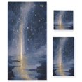 thumbnail image 1 of 3 Piece Bath Towels Set Bath Towel, Hand Towel and Face Towel for Bathroom, Gym, Hotel Sky Full Of Shooting Stars, 1 of 8