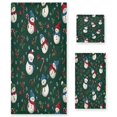 thumbnail image 1 of 3 Piece Bath Towels Set Bath Towel, Hand Towel and Face Towel for Bathroom, Gym, Hotel Snowmen and Candy Canes Pattern, 1 of 8