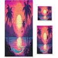 thumbnail image 1 of 3 Piece Bath Towels Set, Super Soft Absorbent Mountain at Sunset Towels for Bathroom Gym Spa Hotel Decor Wash cloth, 1 of 7