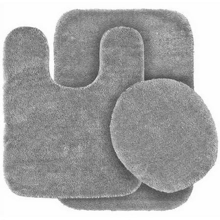 3-Piece Bathroom Bath Mat Contour Rug Set with Toilet Lid Cover #6