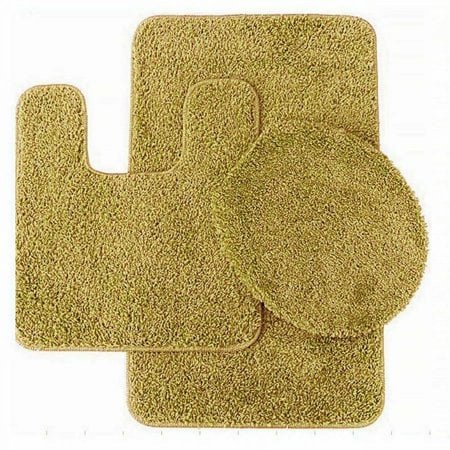 3-Piece Bathroom Bath Mat Contour Rug Set with Toilet Lid Cover #6