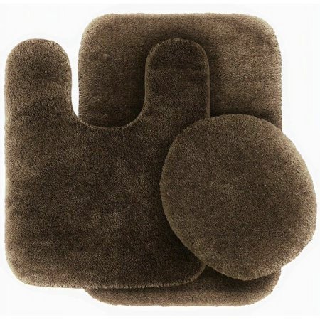 3-Piece Bathroom Bath Mat Contour Rug Set with Toilet Lid Cover #6