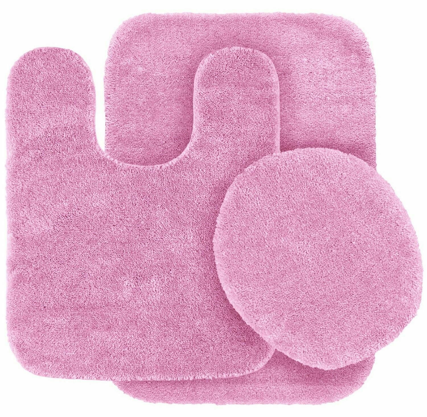 3-Piece Bathroom Bath Mat Contour Rug Set with Toilet Lid Cover #6