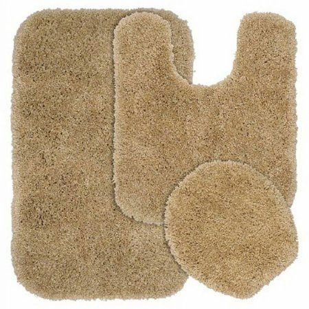 3-Piece Bathroom Bath Mat Contour Rug Set with Toilet Lid Cover #6