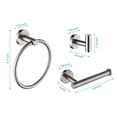 thumbnail image 1 of 3 Piece Bathroom Hardware Set with Towel Ring and Toilet Paper Holder, Wall Mounted Bathroom Accessories Kit for Bathroom, Chrome Finish, 1 of 8