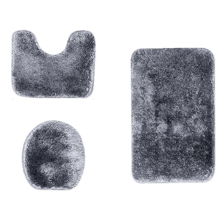 3 Piece Bathroom Mat Set for Non-Slip Comfort with Toilet Cover - Walmart.com