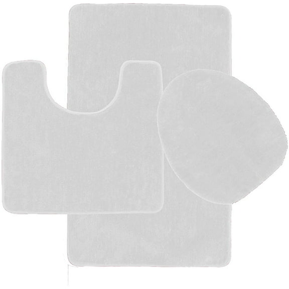 3 Piece Bathroom Rug Set Bath Rug, Contour Mat, and Lid Cover