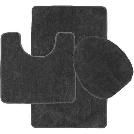 3 Piece Bathroom Rug Set Bath Rug, Contour Mat, and Lid Cover