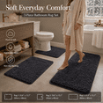 thumbnail image 1 of 3-Piece Bathroom Rug Set, Black 3-Piece Memory Foam Bathroom Rug Set, Soft Non-Slip Absorbent Bath Mat, Decor for Bathroom Laundry Room, Comfortable and Easy to Clean, 1 of 9