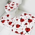 3 Piece Bathroom Rug Set, Country Ladybug Non Slip Bath Mat with ...
