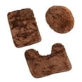 thumbnail image 1 of 3 Piece Bathroom Rug Set Includes Bath Rug, Contour Mat and Toilet Lid Cover, Machine Washable, Super Soft Microfiber & Non Slip Bath Rugs with Rubber Backing Solid, 1 of 6