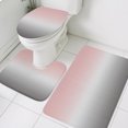 thumbnail image 1 of 3 Piece Bathroom Rug Set, Pink Gray Non Slip Bath Mat with Contour Toilet Mat and Lid Cover, Gradient Absorbent Soft Shower Mats for Bathroom, 1 of 9
