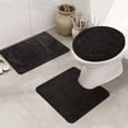 thumbnail image 1 of Topchances 3-Piece Shaggy Bathroom Rug Set with Rectangular Mat, U-Shaped Mat, Toilet Lid Cover, 1 of 5