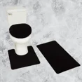 thumbnail image 1 of Gorgeous Home Linen 3pc Bathroom Soft Rug Set Large Rug , Contour Mat, and Toilet Lid Cover Rubber Backing Solid Color Black #6, 1 of 6