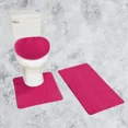 thumbnail image 1 of Gorgeous Home Linen 3pc Bathroom Soft Rug Set Large Rug , Contour Mat, and Toilet Lid Cover Rubber Backing Solid Color Hot Pink #6, 1 of 6