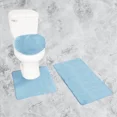 thumbnail image 1 of Gorgeous Home Linen 3pc Bathroom Soft Rug Set Large Rug , Contour Mat, and Toilet Lid Cover Rubber Backing Solid Color Light Blue #6, 1 of 6