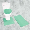 thumbnail image 1 of Gorgeous Home Linen 3pc Bathroom Soft Rug Set Large Rug , Contour Mat, and Toilet Lid Cover Rubber Backing Solid Color Mint Green #6, 1 of 6