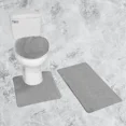 thumbnail image 1 of Gorgeous Home Linen 3pc Bathroom Soft Rug Set Large Rug , Contour Mat, and Toilet Lid Cover Rubber Backing Solid Color Silver Gray #6, 1 of 6