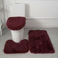 thumbnail image 1 of 3 Piece Bathroom Rug Set Super Soft Toilet Bathroom Toilet Tub Air Floor Mat Nonslip Mat Carpet Polyurethane Elastic Fibre, Rd2 One Size, 1 of 2