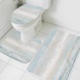 3 Piece Bathroom Rug Set, Vintage Non Slip Bath Mat with Contour Toilet ...