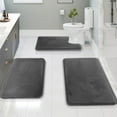 thumbnail image 1 of 3 Piece Bathroom Rugs Bath Mat Set, Velvet Memory Foam Bath Mats for Bathroom - Non-Slip, PVC Backing Bath Rugs, Washable - Dries Quickly, 1 of 11